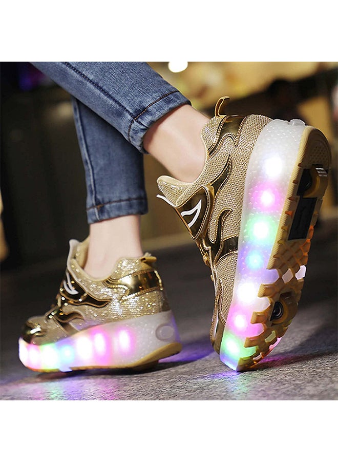 LED Flash Light Fashion Shiny Sneaker Skate Shoes With Wheels And Lightning Sole