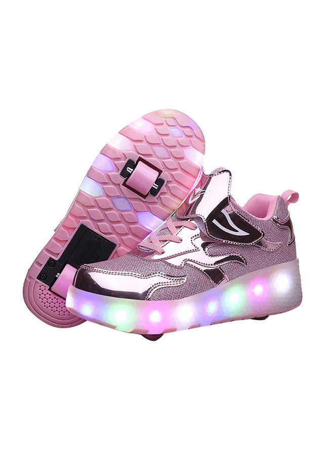 LED Flash Light Fashion Shiny Sneaker Skate Shoes With Wheels And Lightning Sole