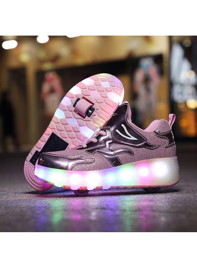 LED Flash Light Fashion Shiny Sneaker Skate Shoes With Wheels And Lightning Sole