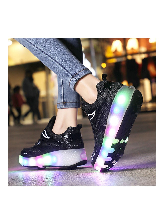 The New Trend Of Children's LED Light Up Rechargeable Luminous Double Wheel Heelys Skates