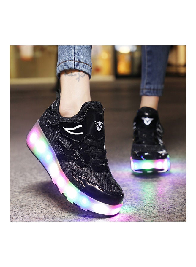 The New Trend Of Children's LED Light Up Rechargeable Luminous Double Wheel Heelys Skates