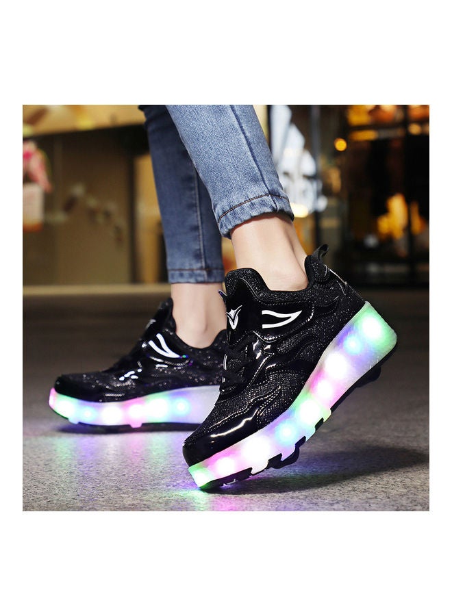 The New Trend Of Children's LED Light Up Rechargeable Luminous Double Wheel Heelys Skates