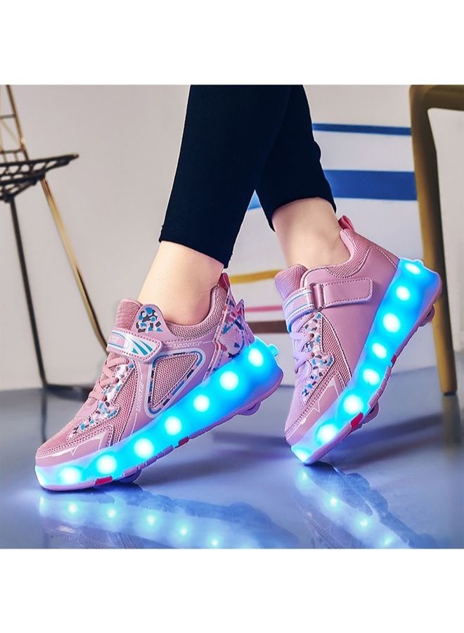 Kids Roller Skates Shoes Rechargeable Skates Shoes With Double Wheels Sport Sneaker Outdoor Luminous Shoes for Kids For Boys Girls 38feet