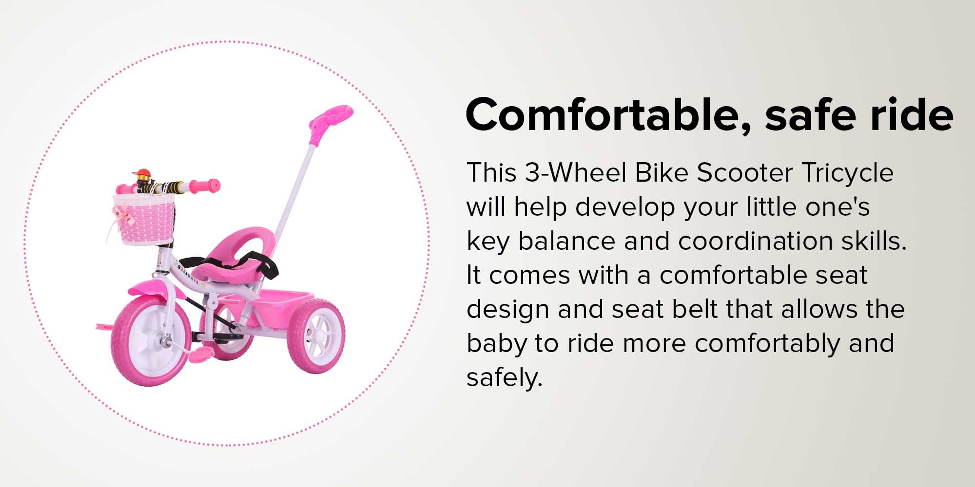 Kids 3 Wheel Bike Scooter Tricycle