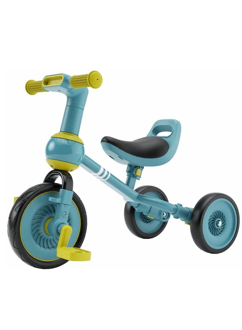 COOLBABY 4 in 1 Kids Tricycle Suitable for 1-3 Years Toddler Tricycle Boys Girls Baby Balance Bike Baby Lightweight with Detachable Pedals