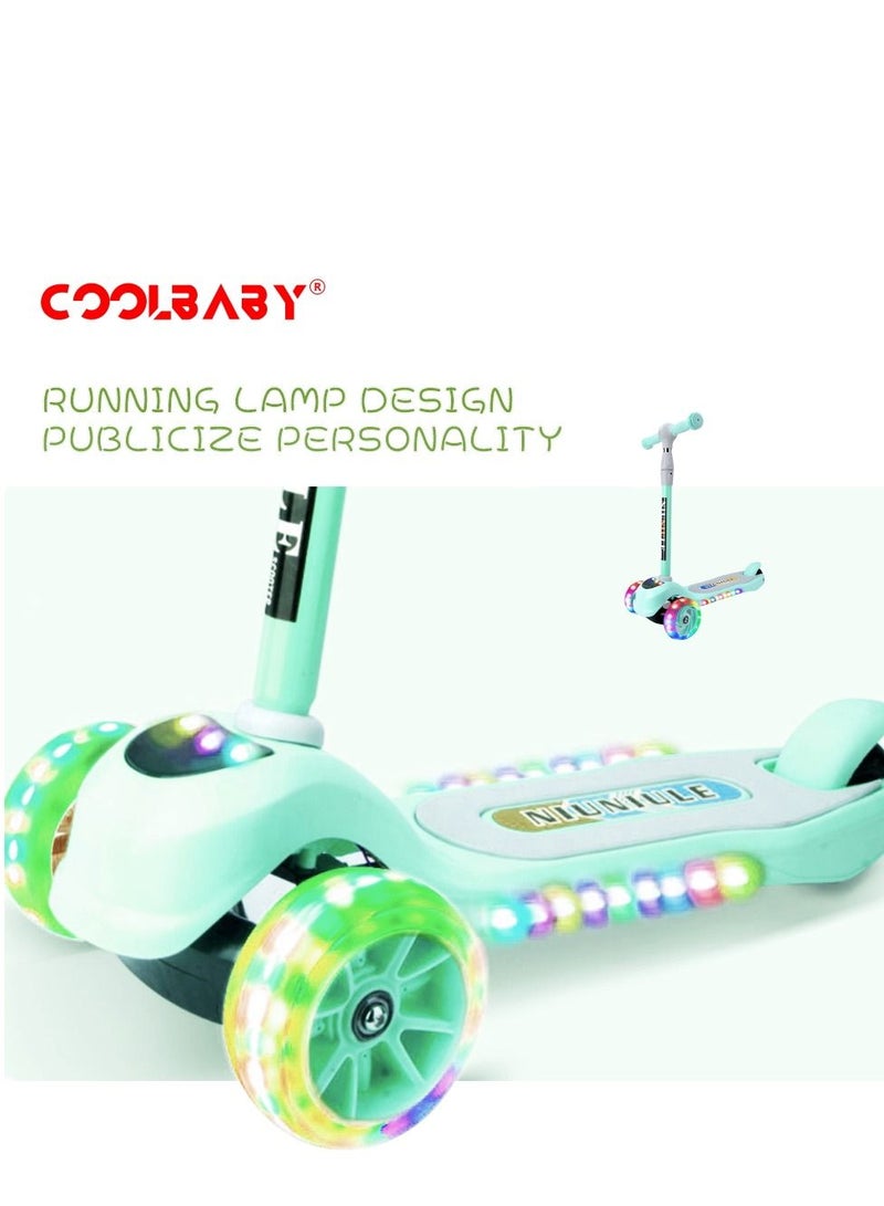 Music and Light Adjustable Handle kids Scooter