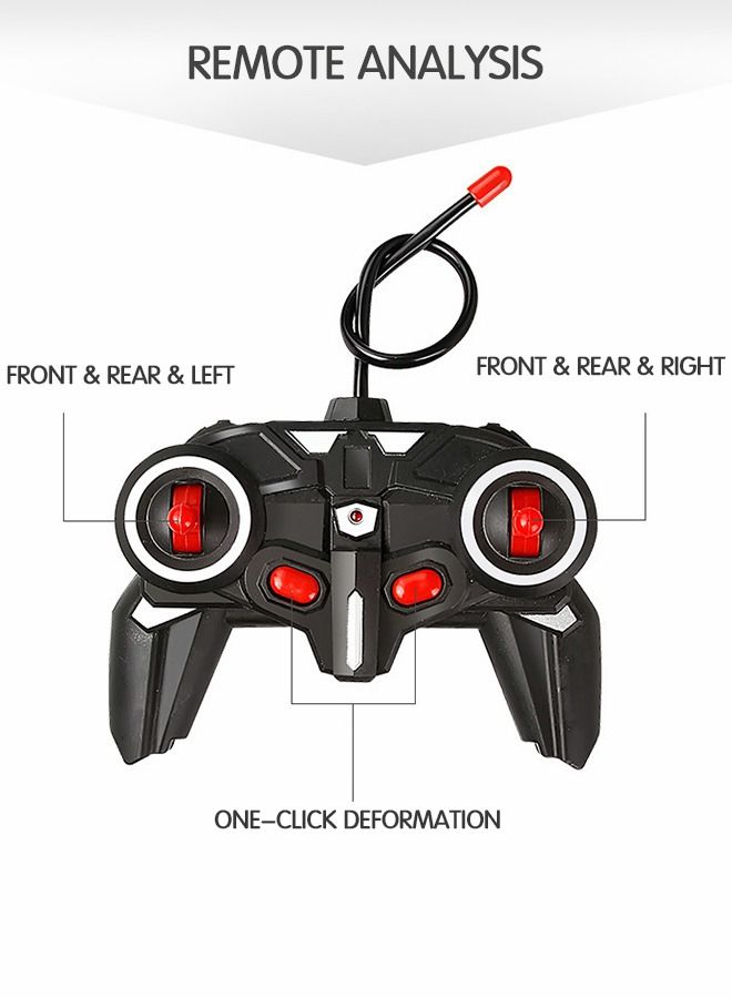 RC Car Transforming Robot Car Toy with LED Light, One Button Transform, 360° Rotation Drift Car 1:18 Scale, 2 in 1 Electronic Toy