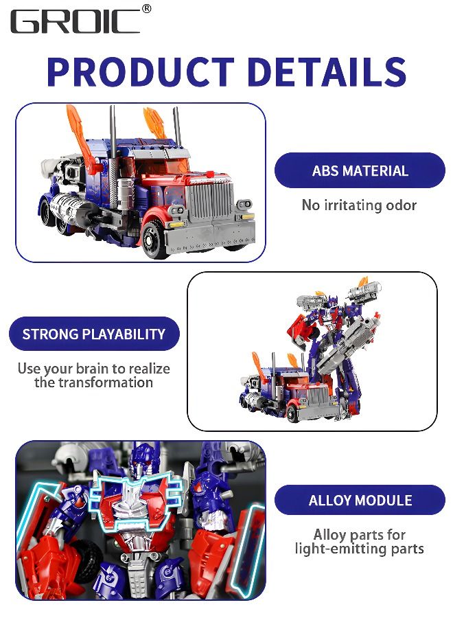 2 In 1 Deformation Robot Toy, Deformed Car Robot Toys, Action Figure Deformation Car Model, Portable Alloy Deformation Robot Toys Gift for Kids-Optimus Prime