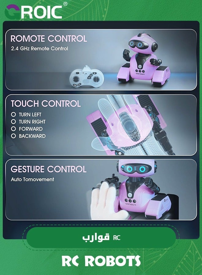 Robots Toys for Kids, 2.4Ghz Remote Control Robot Toys with Music and LED Eyes for Boys/Girls, RC Toys,Intelligent R22 Remote Control Electric Robot