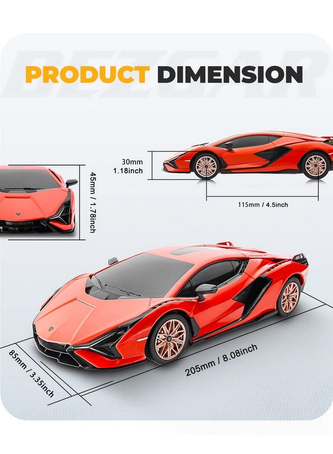 Remote Control Cars 1:24 Scale Officially Licensed Rc Series Lambo Sián Fkp 37 Electric Sport Racing Hobby Toy Car Model Vehicle For Boys And Girls Teens And Adults Gift (Red)