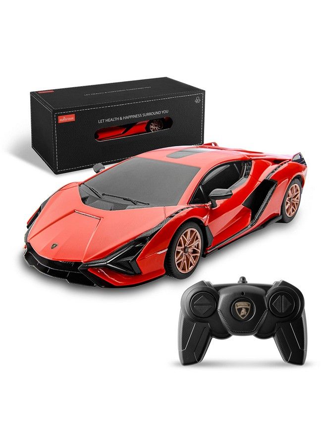 Remote Control Cars 1:24 Scale Officially Licensed Rc Series Lambo Sián Fkp 37 Electric Sport Racing Hobby Toy Car Model Vehicle For Boys And Girls Teens And Adults Gift (Red)