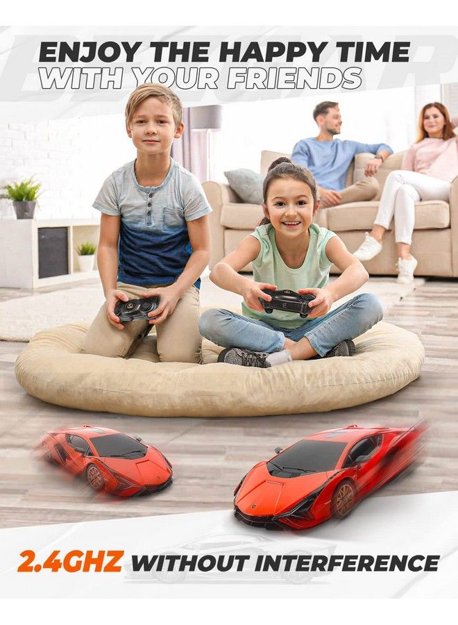 Remote Control Cars 1:24 Scale Officially Licensed Rc Series Lambo Sián Fkp 37 Electric Sport Racing Hobby Toy Car Model Vehicle For Boys And Girls Teens And Adults Gift (Red)
