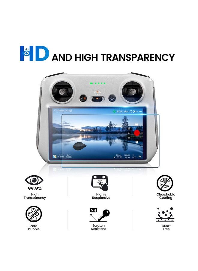 Mini 3 Pro Hd Tempered Glass Screen Protector Film For Dji Mavic 3 Pro/Mini 3/Mini 3 Pro/Mavic 3 Classic/Air 2S Rc Remote Controller Accessories (2 Pack)