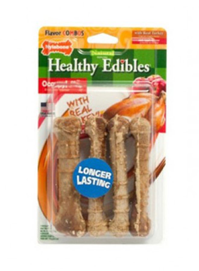 4-Piece Healthy Edibles Turkey and Apple Flavoured Dog Treat Bones Standard