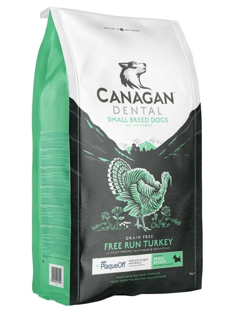 Canagan Free Run Turkey Dental Small Breed Dogs Dry Food 2Kg