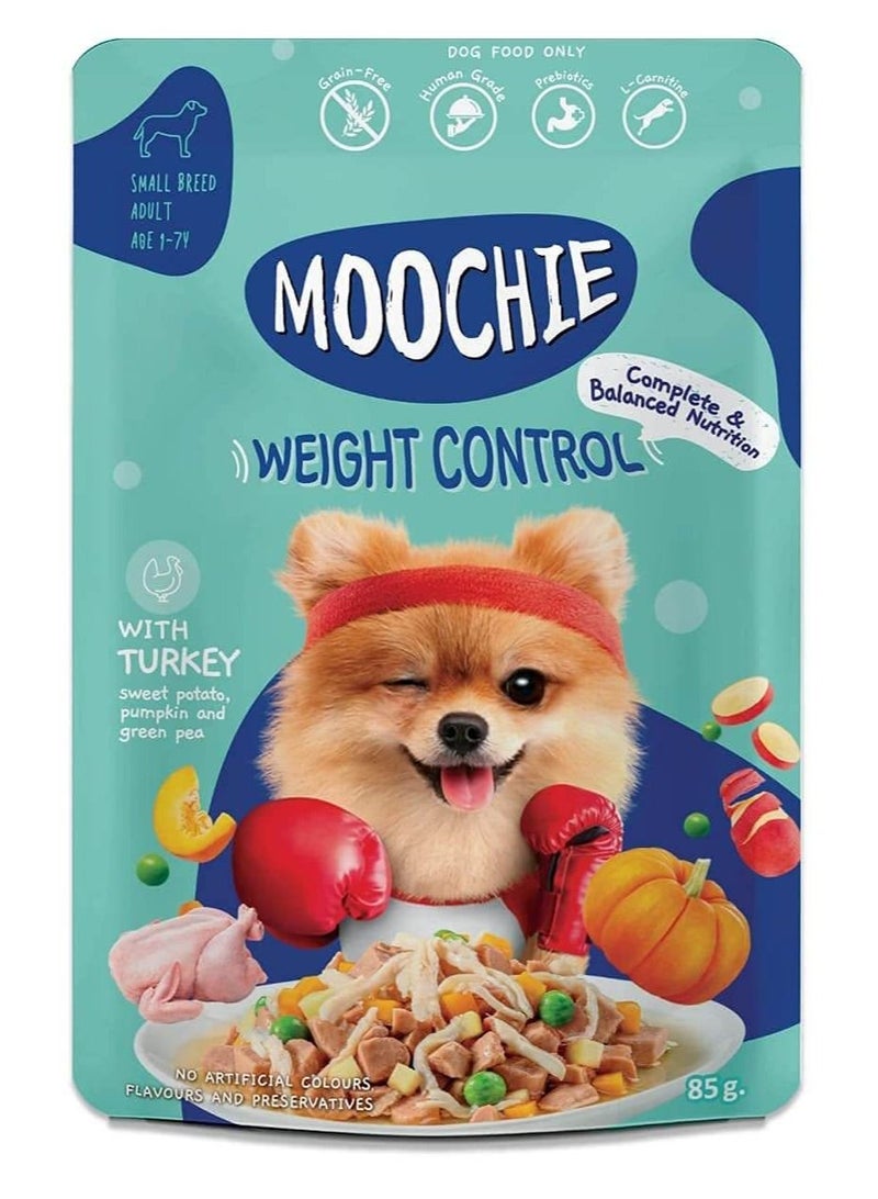 Moochie Dog Food Casserole with Turkey - Weight Control Pouch 12 x 85g