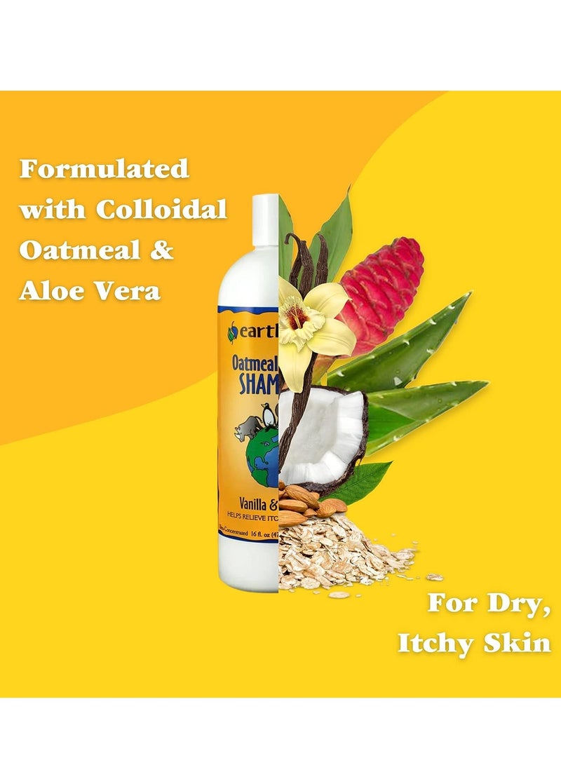 Oatmeal & Aloe Shampoo Vanilla & Almond Helps Relieve Itchy Dry Skin Made in USA 472ml