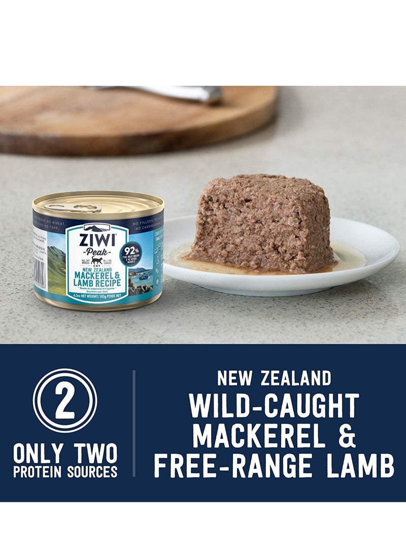 5 Piece Mackerel And Lamb Recipe Canned Cat Wet Food 185g