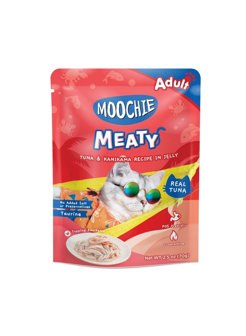 Moochie Cat Food  Tuna & Kanikama Recipe in Jelly Pouch 12 x 70g