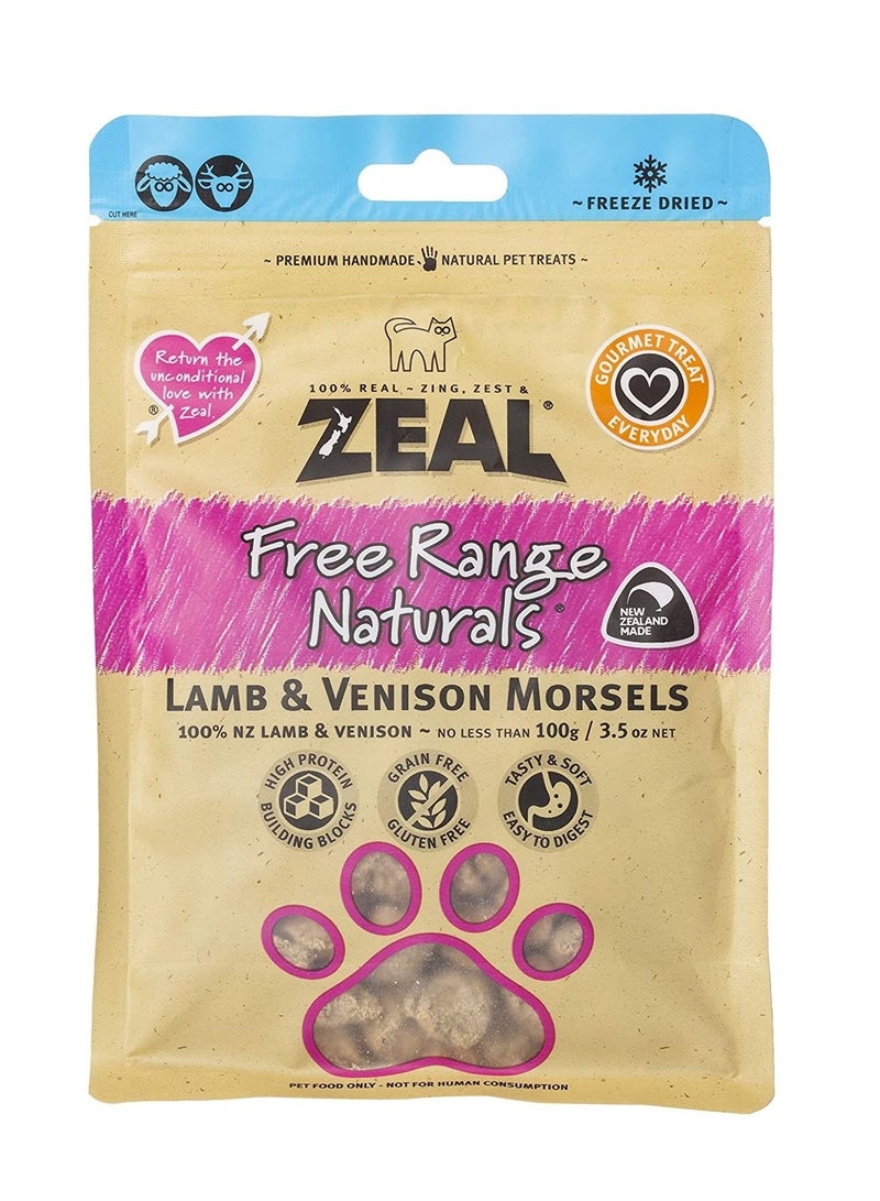 Dried Lamb And Venison Morsels Cat Treats 100g