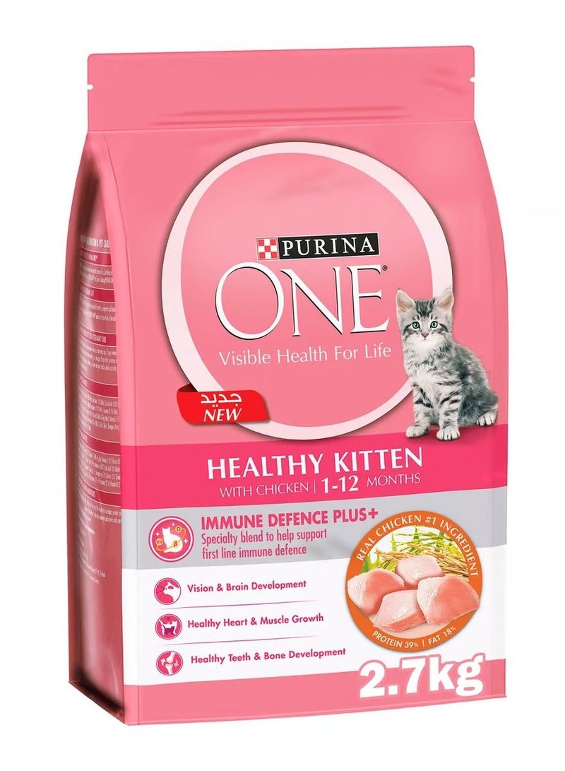 One Heathy Kitten with Chicken Cat Food 2.7kg