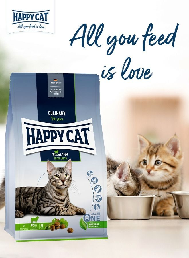 4 kg Culinary Farm Lamb Dry Food for Adult Cats to support joints or hairball control and good for Sensitive cats