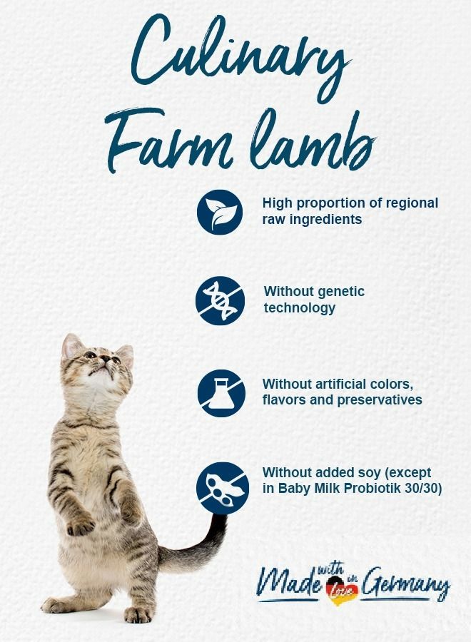 4 kg Culinary Farm Lamb Dry Food for Adult Cats to support joints or hairball control and good for Sensitive cats