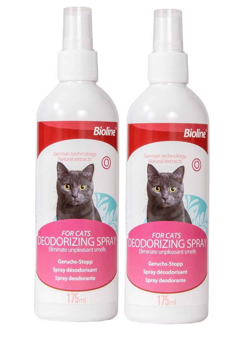 Deodorizing Spray Cats Remove Unpleasant Smells From Toilets Bathrooms Living Room 2X175ml