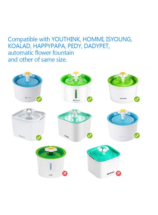 6-Piece Water Fountain Filter White