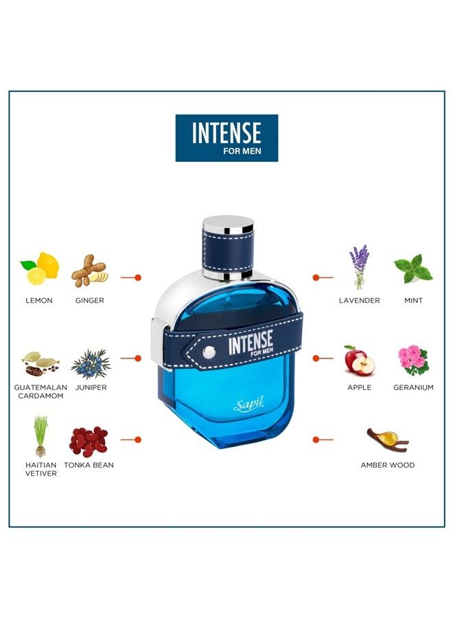 Intense EDP Parfum Eau De Spray Perfumes For Men| Mens Cologne Body Fragrance Perfume for Daily Use, Office and College- 3.4 Ounce/100ml (1166)