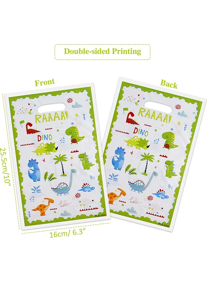 Dinosaur Party Bags for Kids 30 Pcs Birthday Gift Bags， Baby Shower Supplies Plastic Goodie Favors Decorations