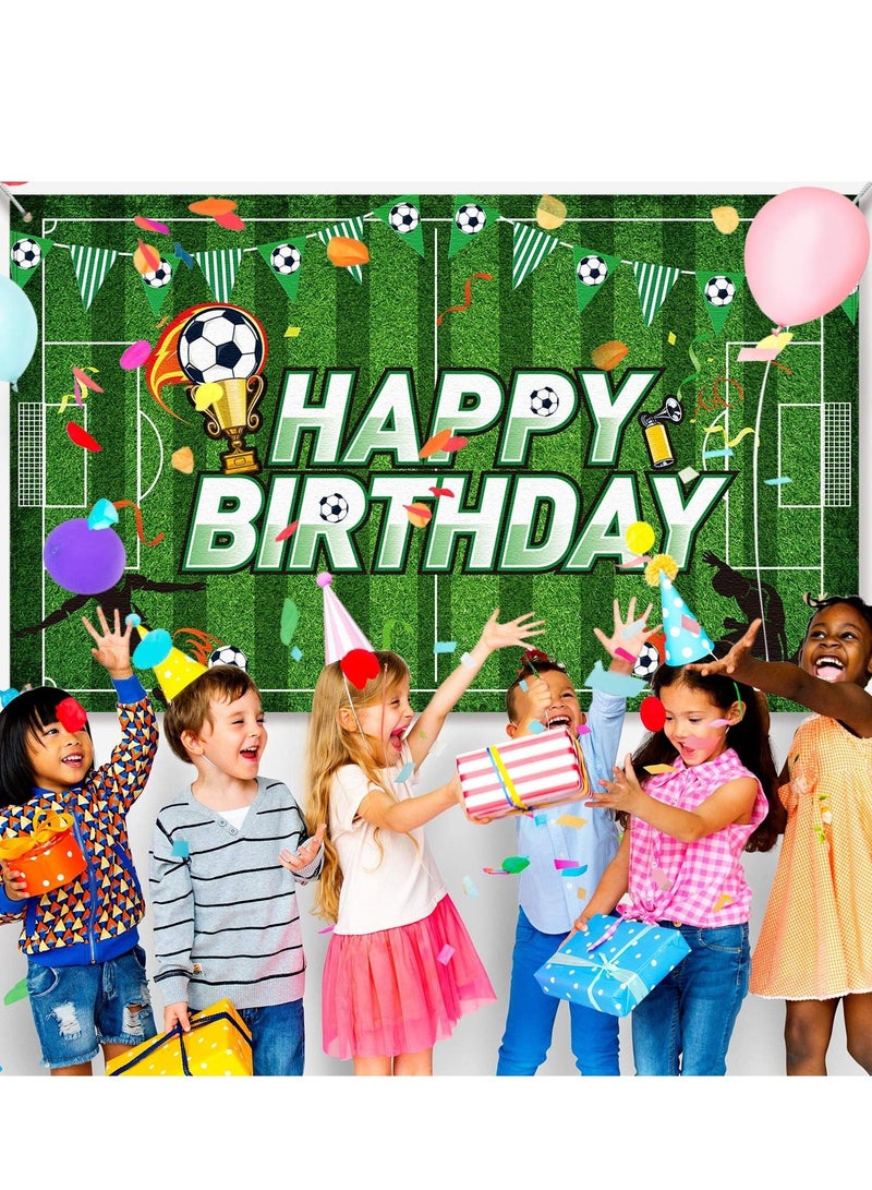 Football Party Decorations, Soccer Birthday Backdrop Field Photo Background for Theme Booth Props Boys Kids Cake Table 5.9 x 3.6 Feet
