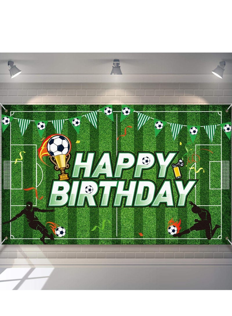 Football Party Decorations, Soccer Birthday Backdrop Field Photo Background for Theme Booth Props Boys Kids Cake Table 5.9 x 3.6 Feet