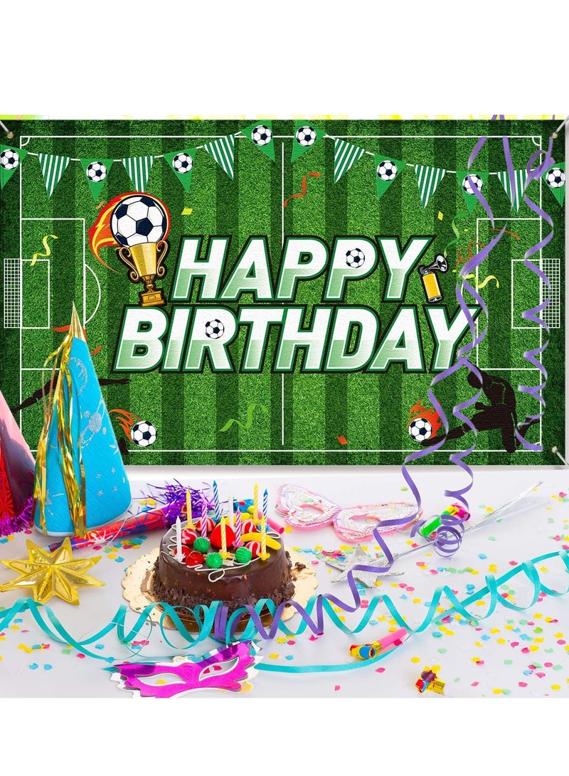 Football Party Decorations, Soccer Birthday Backdrop Field Photo Background for Theme Booth Props Boys Kids Cake Table 5.9 x 3.6 Feet