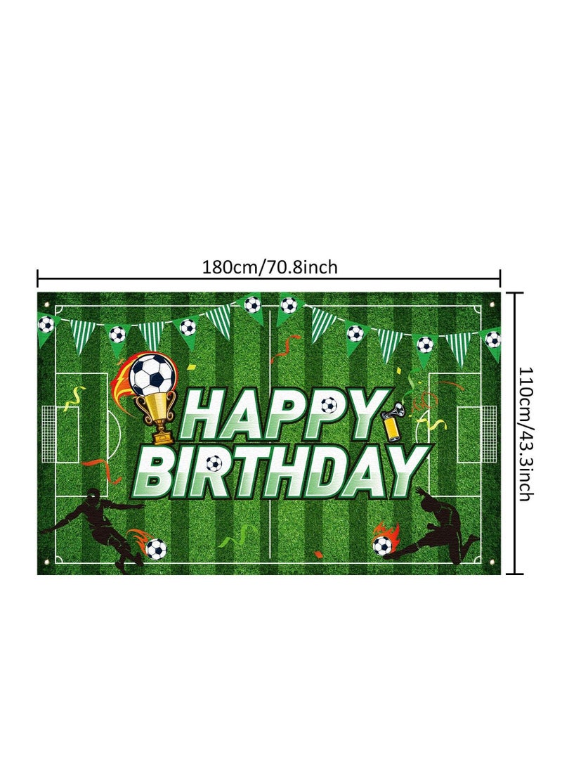Football Party Decorations, Soccer Birthday Backdrop Field Photo Background for Theme Booth Props Boys Kids Cake Table 5.9 x 3.6 Feet
