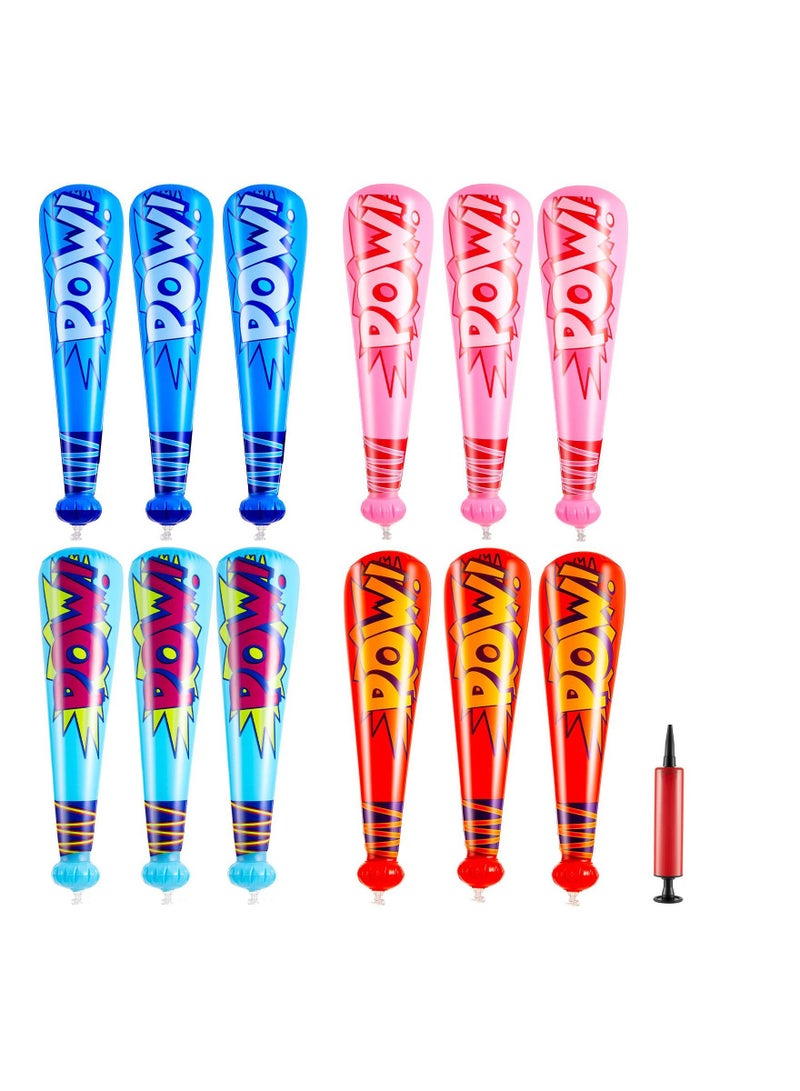 Inflatable Baseball Bats 12 Pieces Pow 20 Inch Toy Bat for Kids Party Decorations Favors Carnival Birthday