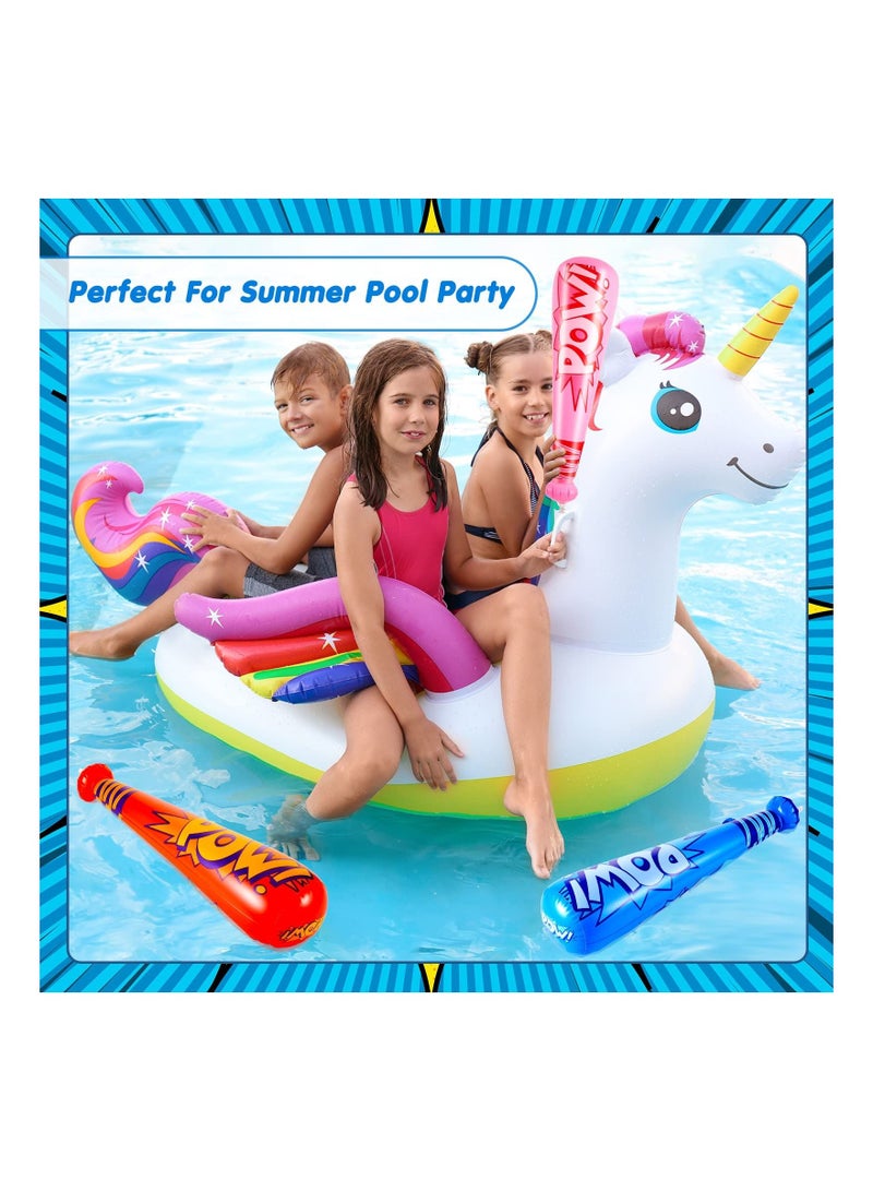 Inflatable Baseball Bats 12 Pieces Pow 20 Inch Toy Bat for Kids Party Decorations Favors Carnival Birthday