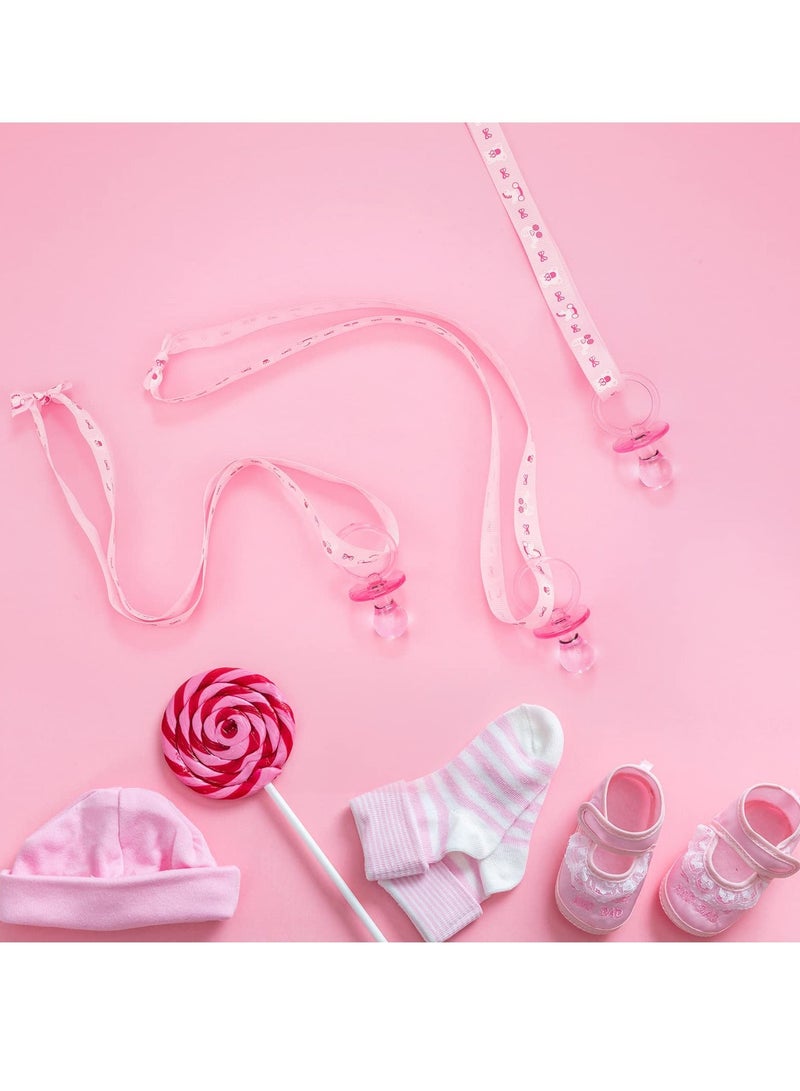 Baby Gender Reveal Supplies, 24 Pcs Pacifiers Necklace, Acrylic Pacifier Party Favors, Shower Cute Decorations Charms Table Scatter (Pink, Blue)