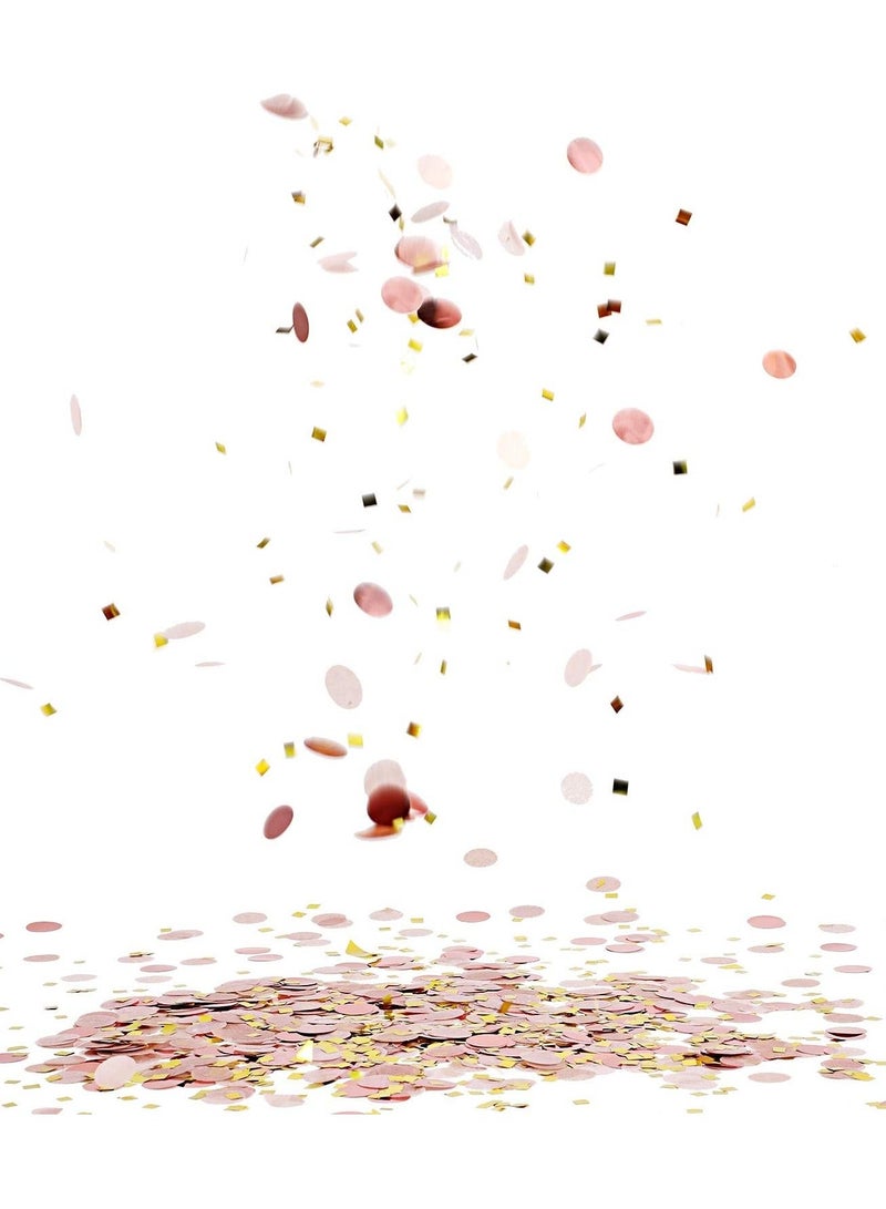 Table Confetti, Round Tissue Paper Dots Confetti Glitter Foil Sequin for Wedding Birthday Party DIY Decoration 100g, Rose Gold