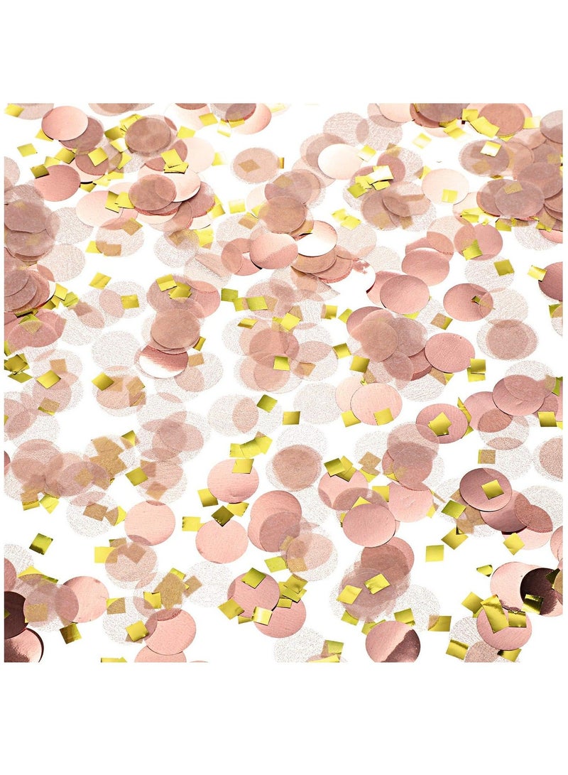 Table Confetti, Round Tissue Paper Dots Confetti Glitter Foil Sequin for Wedding Birthday Party DIY Decoration 100g, Rose Gold