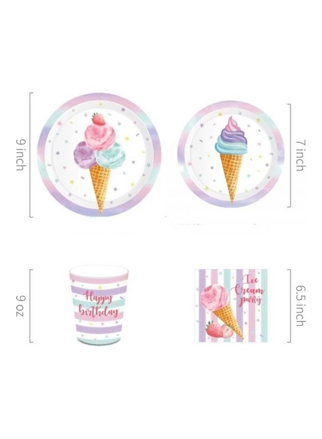 Happy Birthday Ice Cream Party Tableware Set