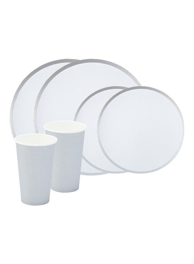 24-Piece Round Rimmed Tableware Set