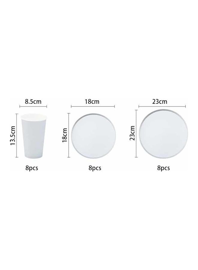 24-Piece Round Rimmed Tableware Set