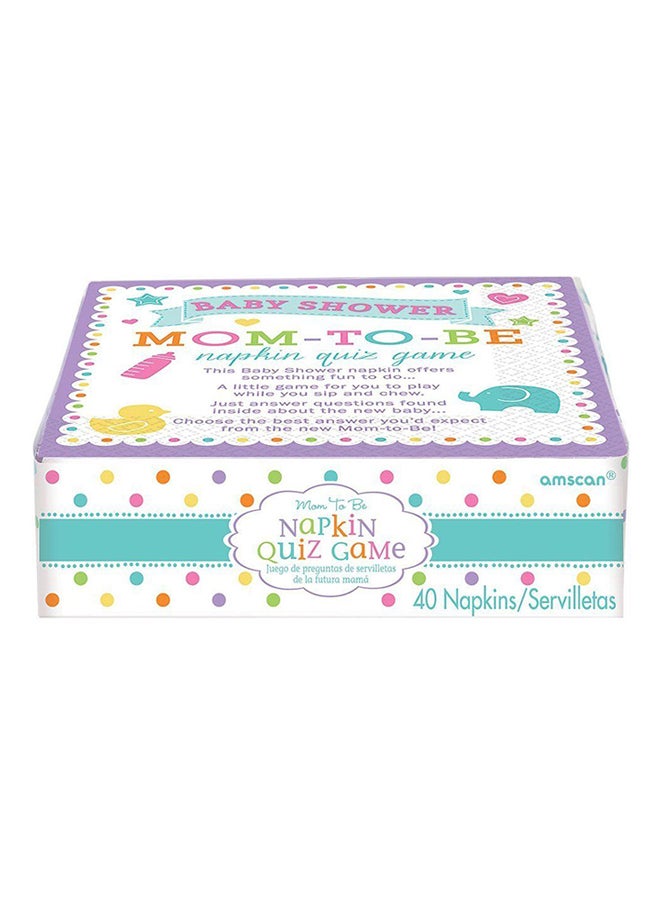 40-Piece Baby Shower Napkin Quiz Game Set Birthday Party Supplies