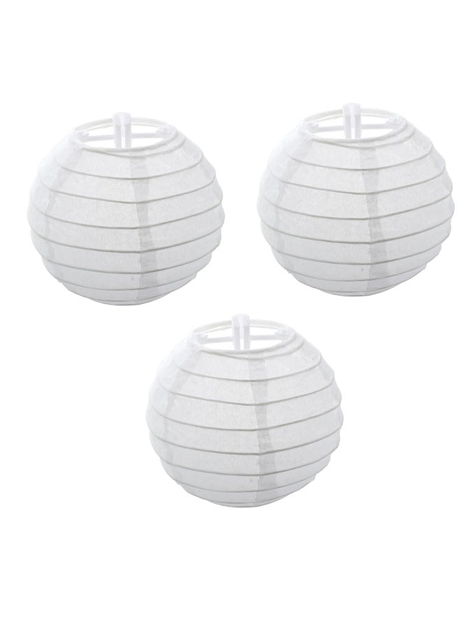 3-Piece Round Paper Lantern Set 9.5inch Decorations Party Supplies 9.5inch