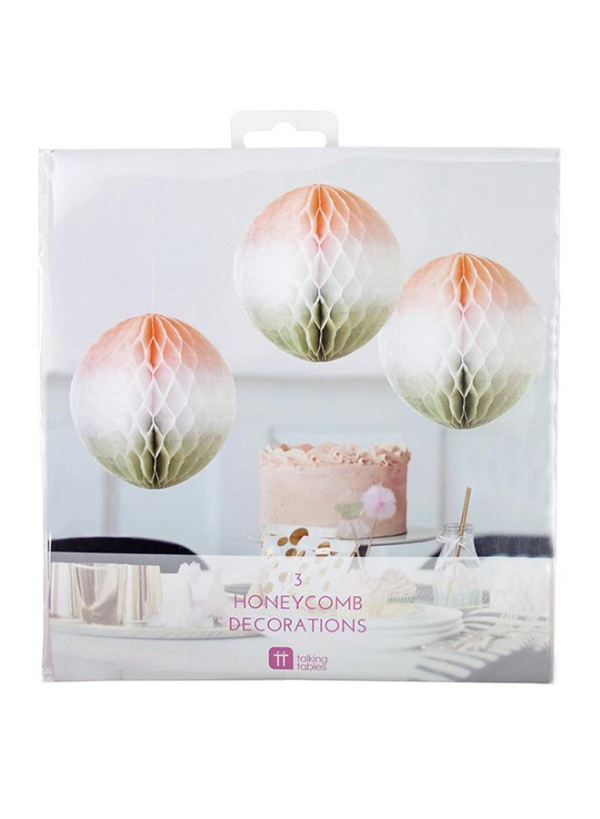 3-Piece Decadent Decoration Ombre Honeycomb Set 20cm