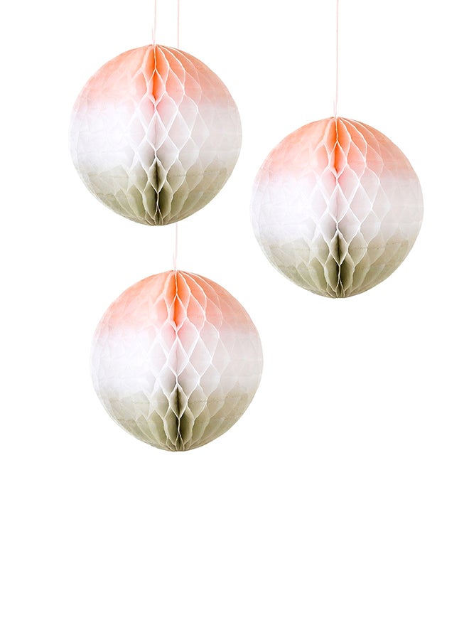 3-Piece Decadent Decoration Ombre Honeycomb Set 20cm