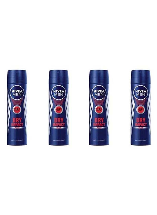 Pack Of 4 Dry Impact Plus Body Deodorant 600ml