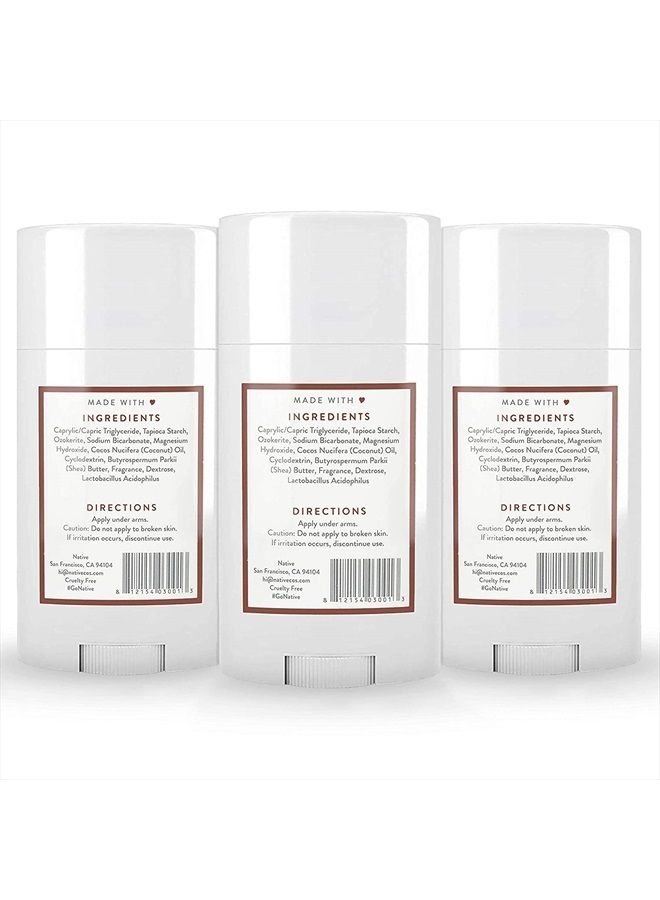 Deodorant | Natural Deodorant for Women and Men, Aluminum Free with Baking Soda, Probiotics, Coconut Oil and Shea Butter | Coconut & Vanilla - Pack of 3