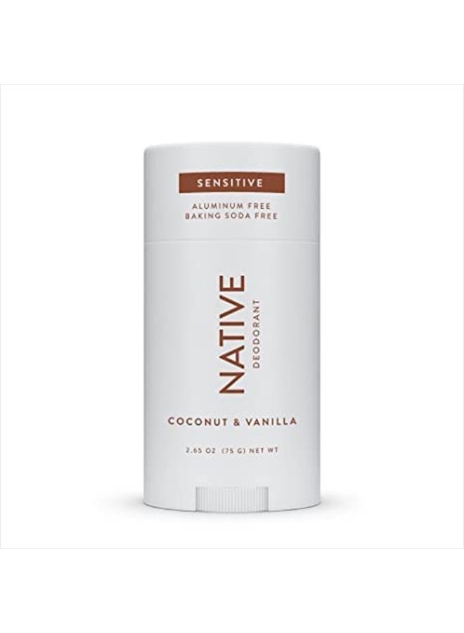 Sensitive Deodorant | Natural Deodorant for Women and Men, Aluminum Free, Baking Soda Free, Phthalate Free, Talc Free, Coconut Oil and Shea Butter | Coconut & Vanilla (Sensitive)